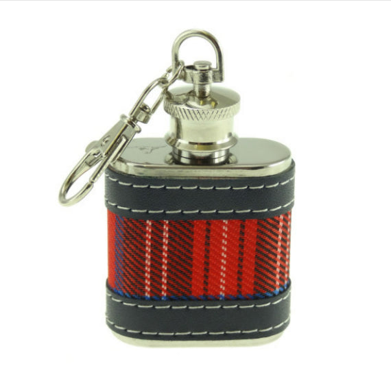 1oz Hip Flask Tartan Keyring