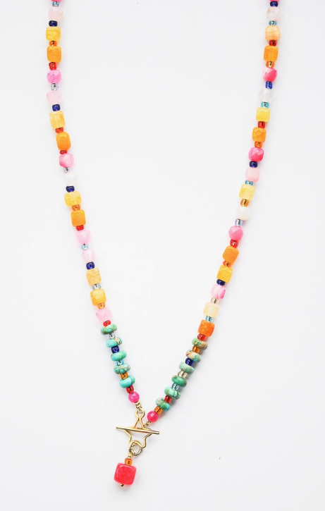 Arran Bay Natural Agate Star Toggle Necklace
