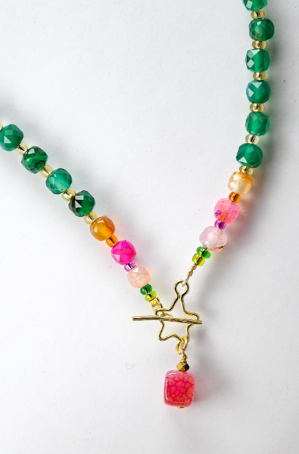 Arran Bay Natural Agate Star Toggle Necklace