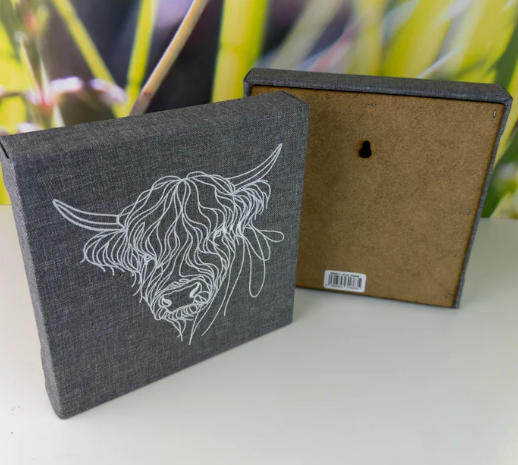 Coo Head Embroidered Canvas - Made in Scotland