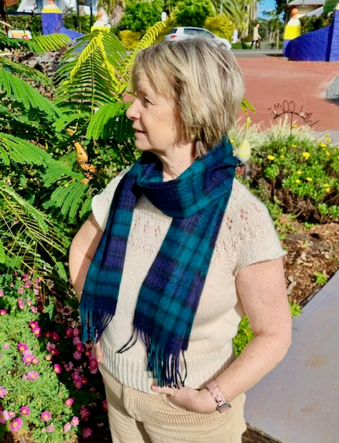 100% Wool Tartan Scarf