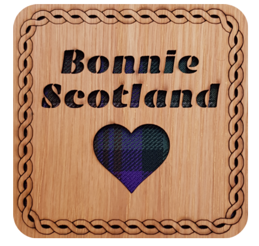 Coaster with Tartan Background