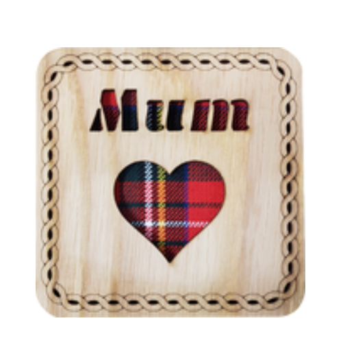 Coaster with Tartan Background