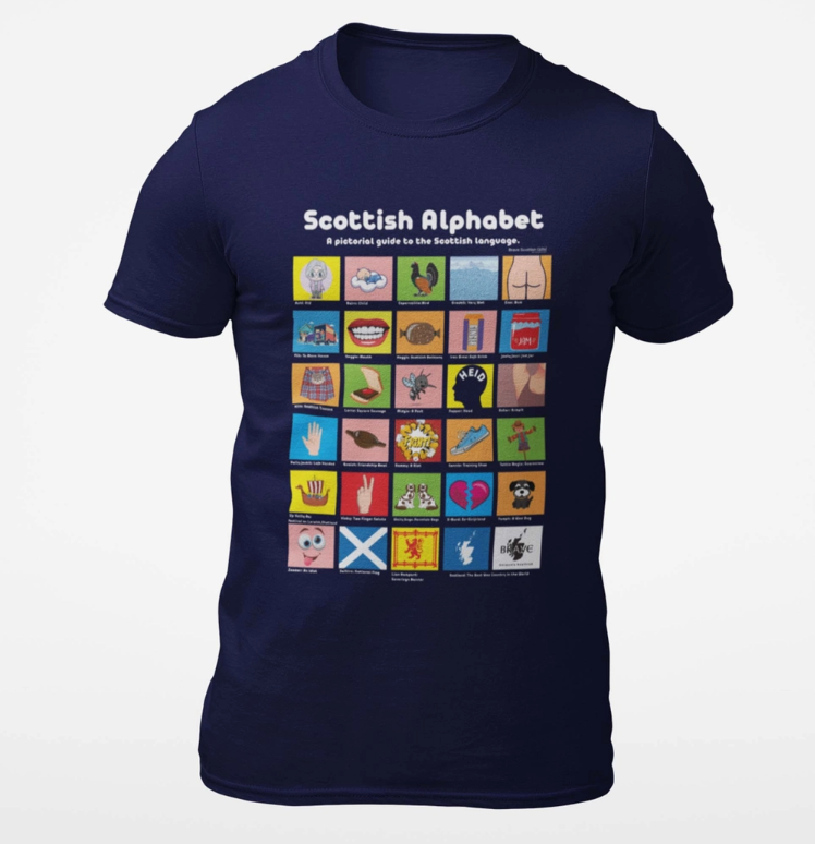 Pictorial Scottish Alphabet T-Shirt