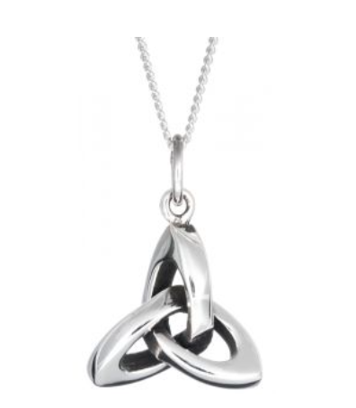 Sterling Silver 3D Trinity Knot Necklace