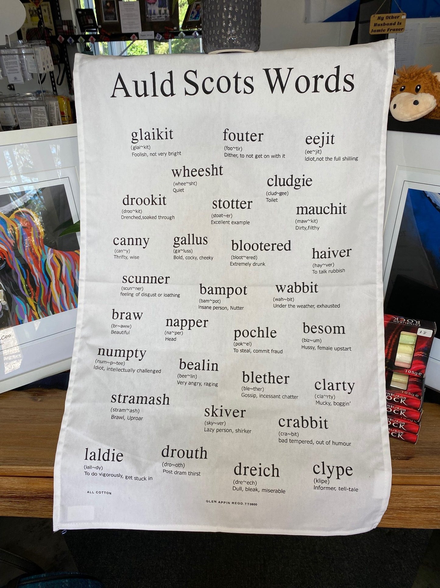 Cotton Tea Towel - Auld Scots Words