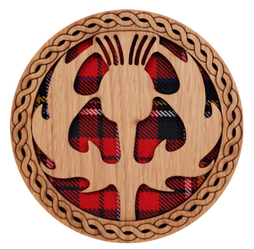 Round Coaster with Tartan Background