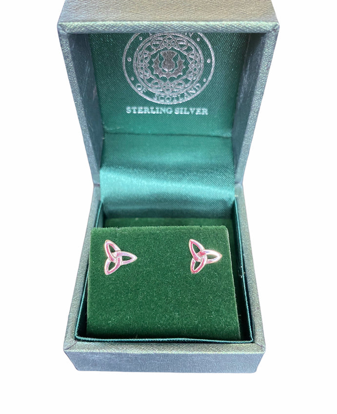 Sterling Silver Trinity Knot Stud Earrings