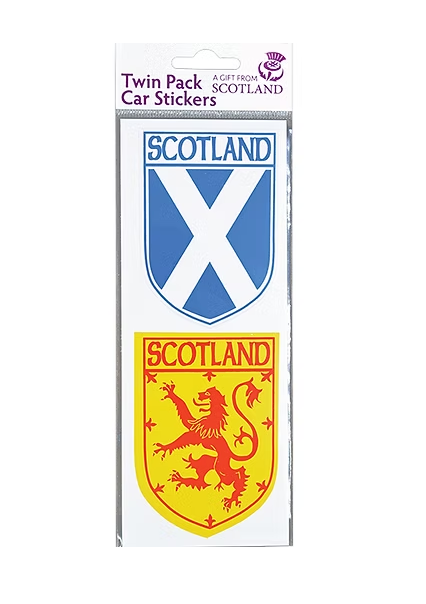 Twin Pack Saltire and Lion Rampant Car Stickers