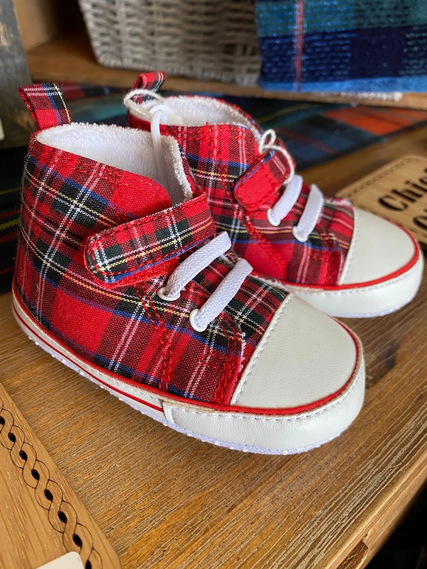 Babies Tartan Baseball Boots