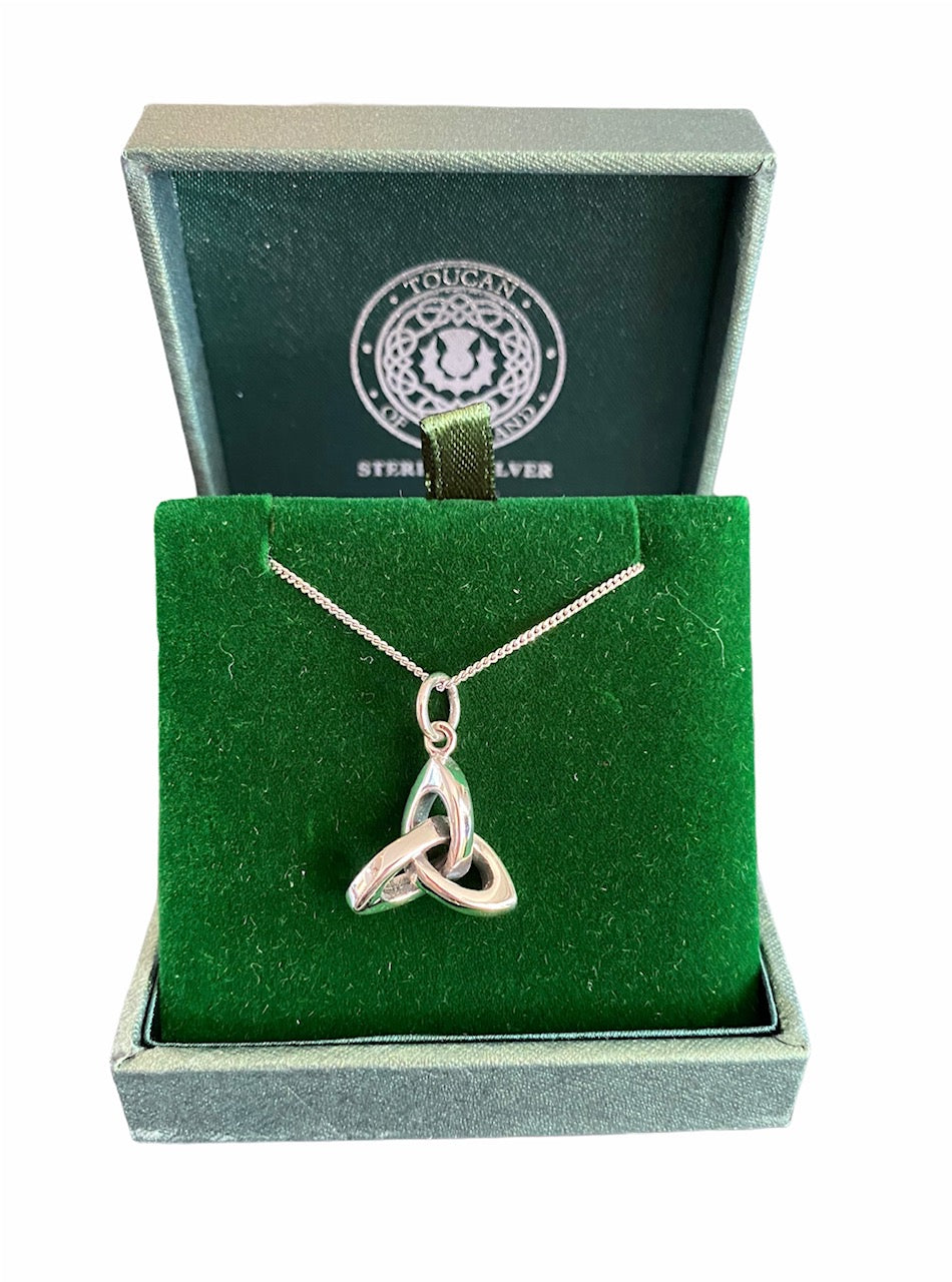 Sterling Silver 3D Trinity Knot Necklace