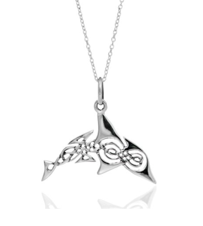 Sterling Silver Celtic Dolphin Pendant