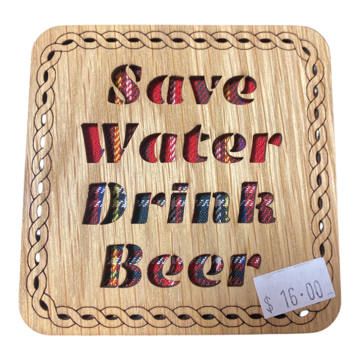 Coaster with Tartan Background