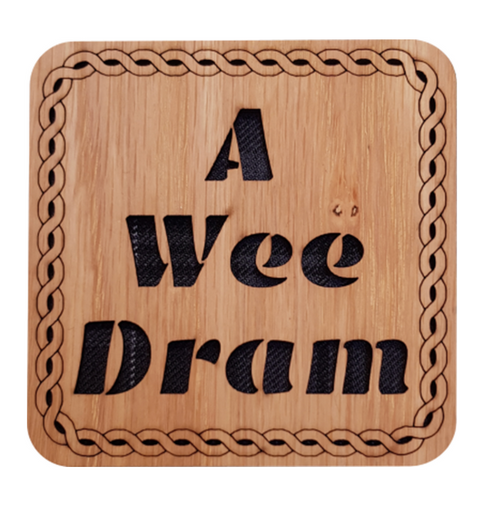 Coaster with Tartan Background