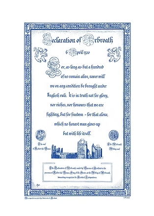 Declaration of Arbroath Tea Towel by Ettrick Valley, Scotland
