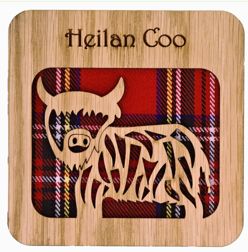 Coaster with Tartan Background
