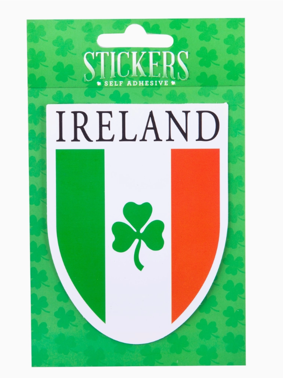 Ireland Tricolour Shamrock Shield Sticker