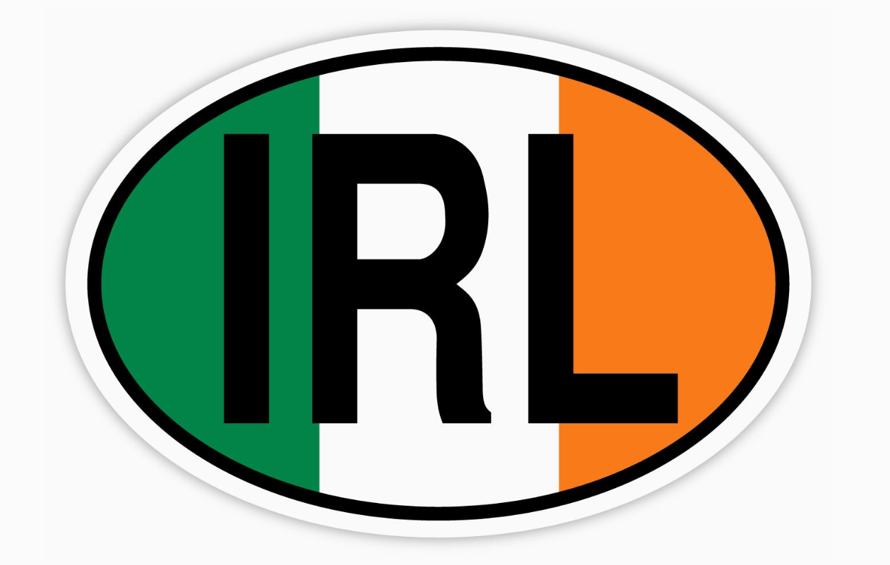 Ireland Tricolour Flag IRL Oval Sticker