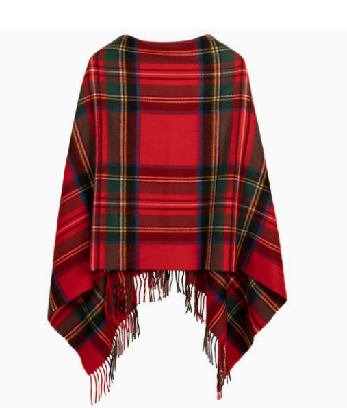 Lambswool Georgia Poncho - MADE IN SCOTLAND