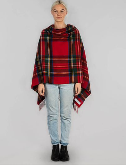 Lambswool Georgia Poncho - MADE IN SCOTLAND