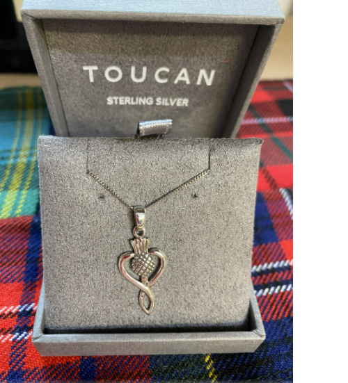 Sterling Silver Thistle Pendant Necklace